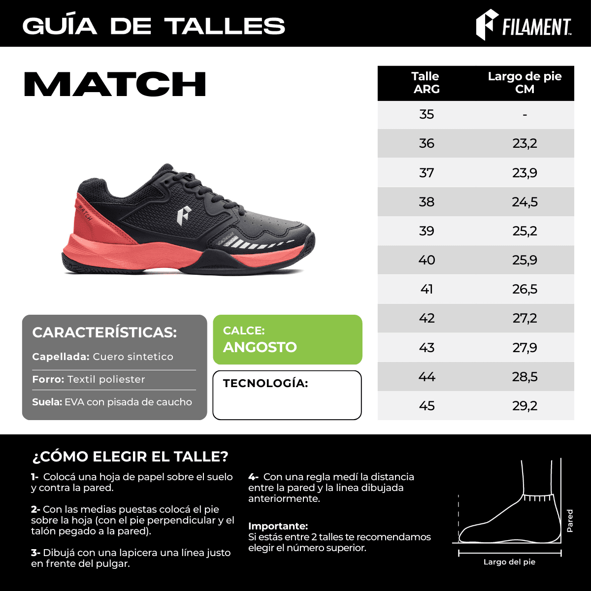 Zapatillas Filament Match Negro-Amarillo